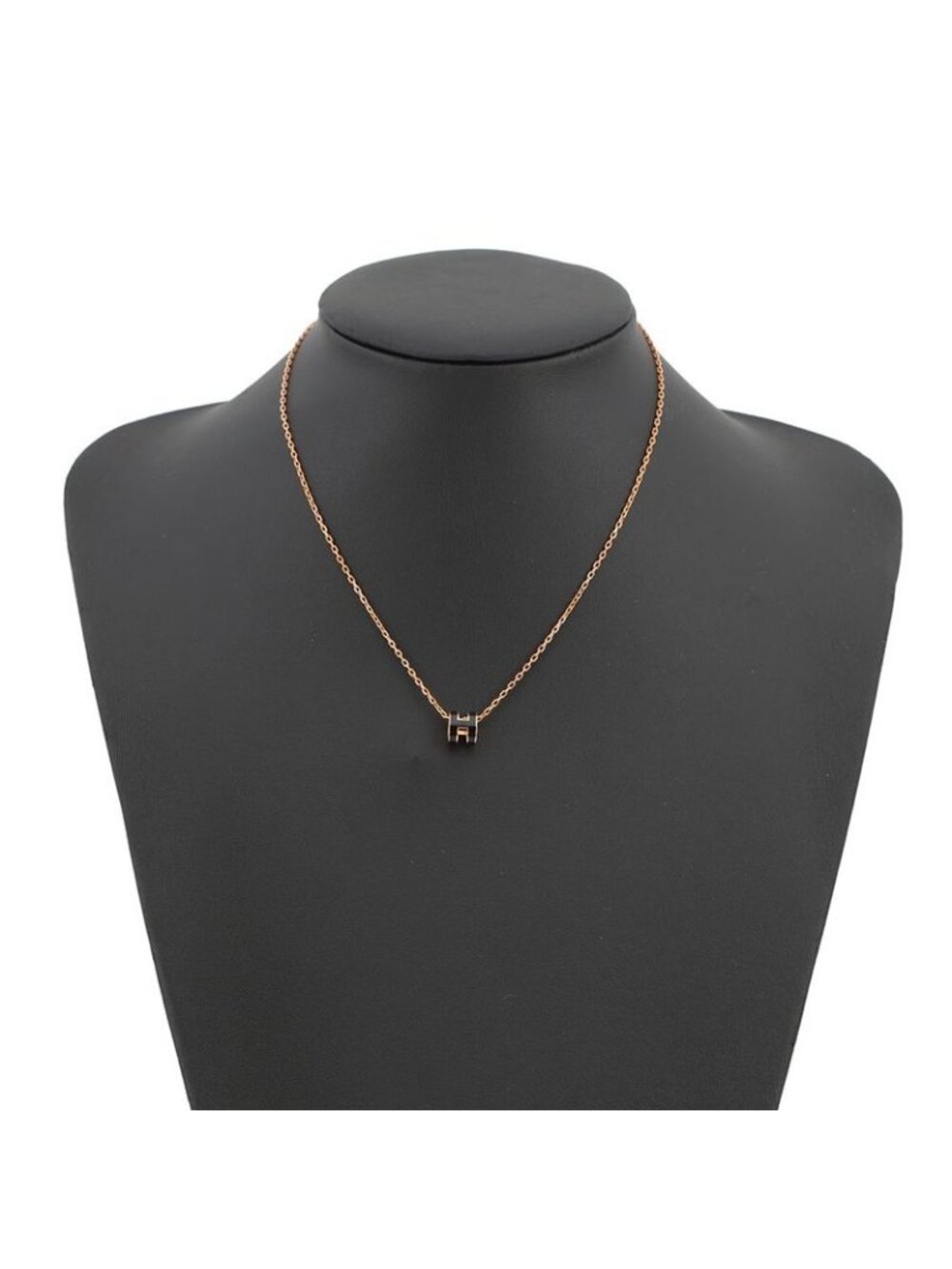 ★SOLD★ Hermes Necklace Mini Pop Black Pink Gold - Picture 4 of 9
